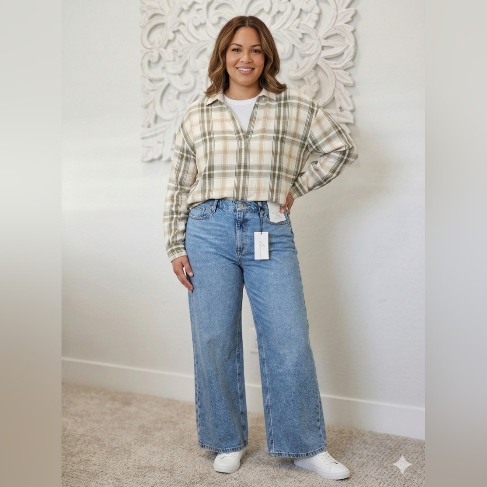 Westbound High Waist Light Blue Wide Leg Denim Jeans - 12S & 14S  28" Inseam NWT